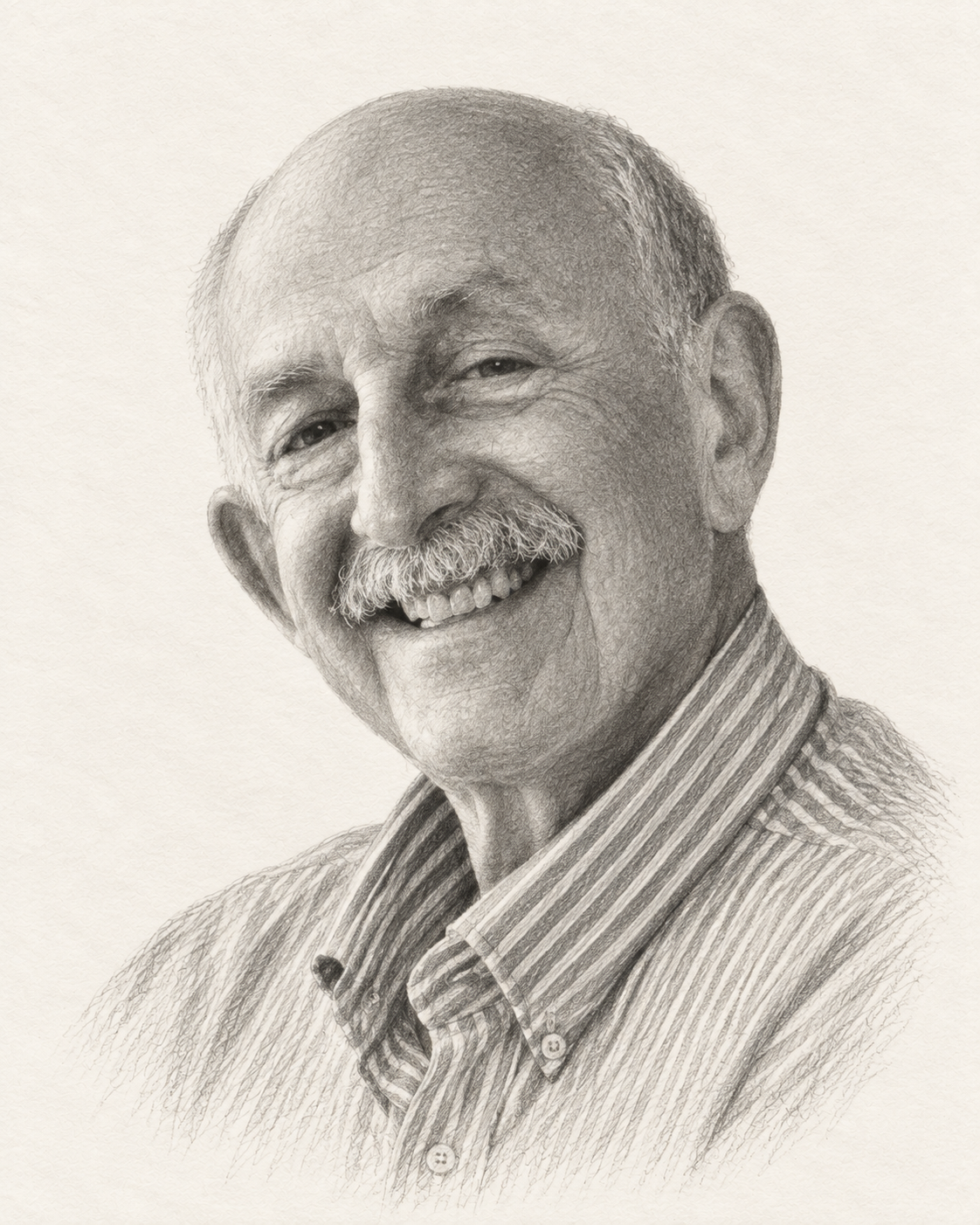 Interpretive pencil portrait of Dr Fred Grosse